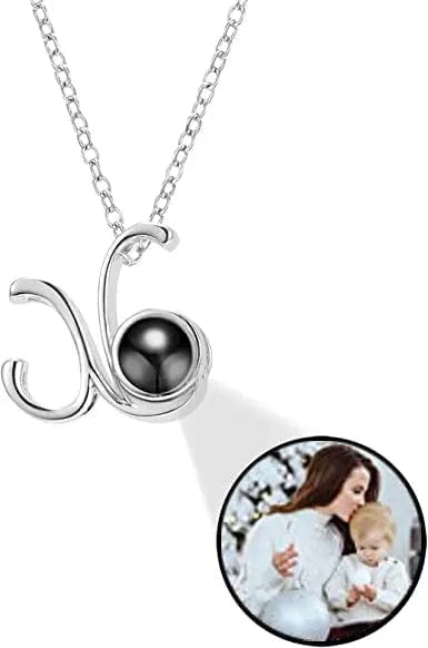 Personalised Photo Projection Initial Necklace - Upload Your Photo 0 Custom Items