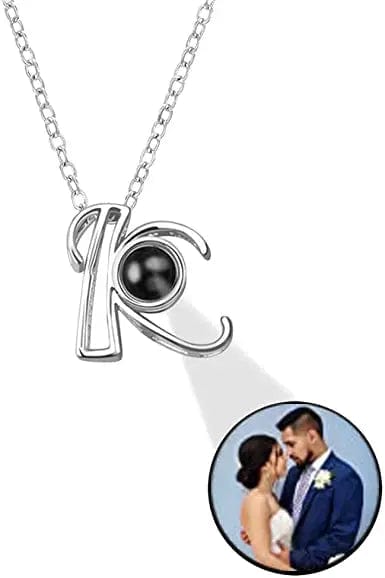 Personalised Photo Projection Initial Necklace - Upload Your Photo 0 Custom Items