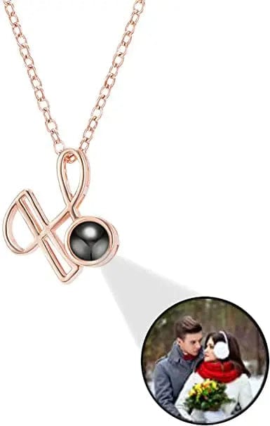 Personalised Photo Projection Initial Necklace - Upload Your Photo 0 Custom Items