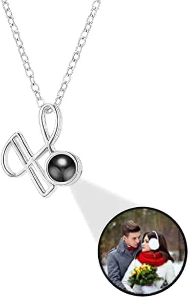 Personalised Photo Projection Initial Necklace - Upload Your Photo 0 Custom Items