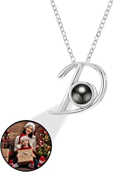 Personalised Photo Projection Initial Necklace - Upload Your Photo 0 Custom Items