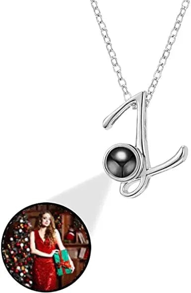 Personalised Photo Projection Initial Necklace - Upload Your Photo 0 Custom Items