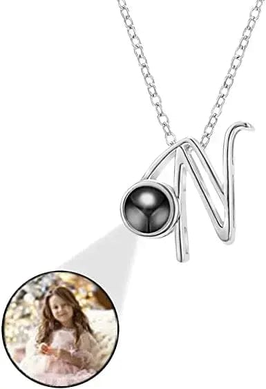 Personalised Photo Projection Initial Necklace - Upload Your Photo 0 Custom Items