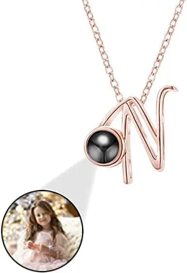 Personalised Photo Projection Initial Necklace - Upload Your Photo 0 Custom Items