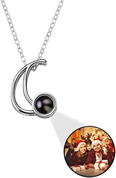 Personalised Photo Projection Initial Necklace - Upload Your Photo 0 Custom Items