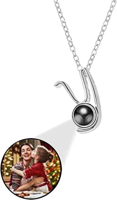 Personalised Photo Projection Initial Necklace - Upload Your Photo 0 Custom Items