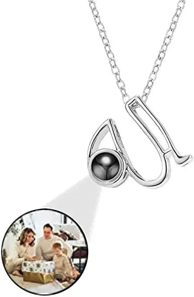 Personalised Photo Projection Initial Necklace - Upload Your Photo 0 Custom Items