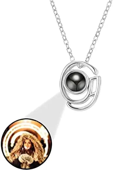 Personalised Photo Projection Initial Necklace - Upload Your Photo 0 Custom Items