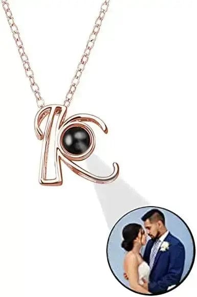 Personalised Photo Projection Initial Necklace - Upload Your Photo 0 Custom Items