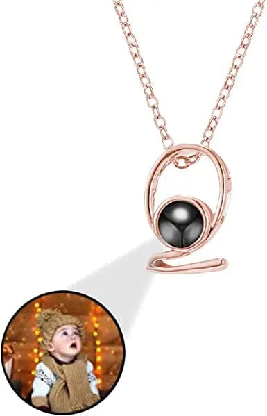 Personalised Photo Projection Initial Necklace - Upload Your Photo 0 Custom Items