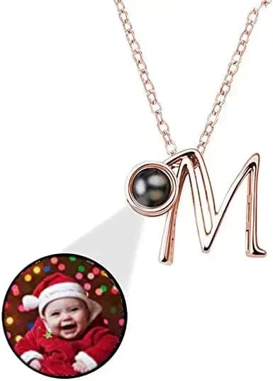 Personalised Photo Projection Initial Necklace - Upload Your Photo 0 Custom Items