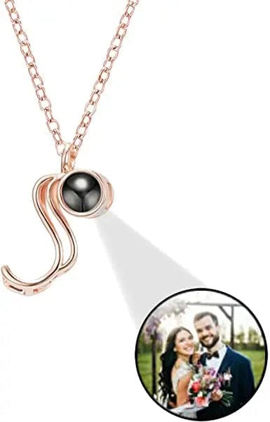 Personalised Photo Projection Initial Necklace - Upload Your Photo 0 Custom Items