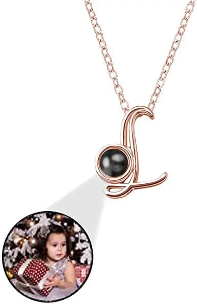 Personalised Photo Projection Initial Necklace - Upload Your Photo 0 Custom Items