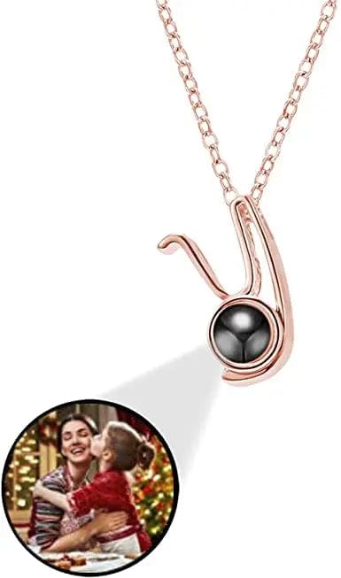 Personalised Photo Projection Initial Necklace - Upload Your Photo 0 Custom Items