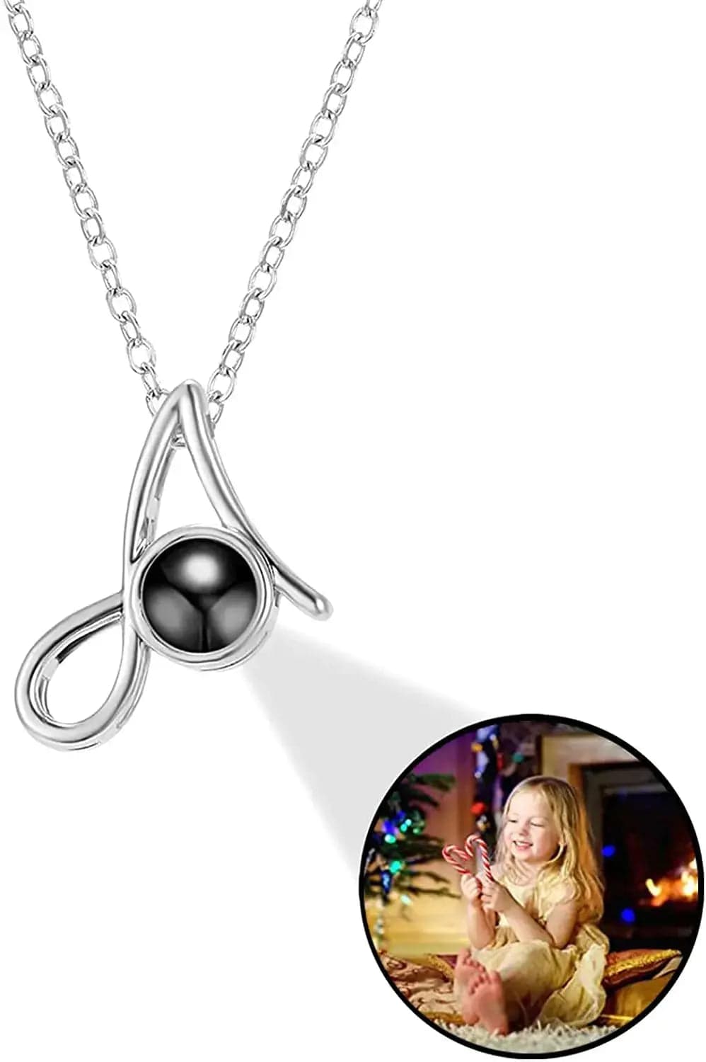 Personalised Photo Projection Initial Necklace - Upload Your Photo 0 Custom Items