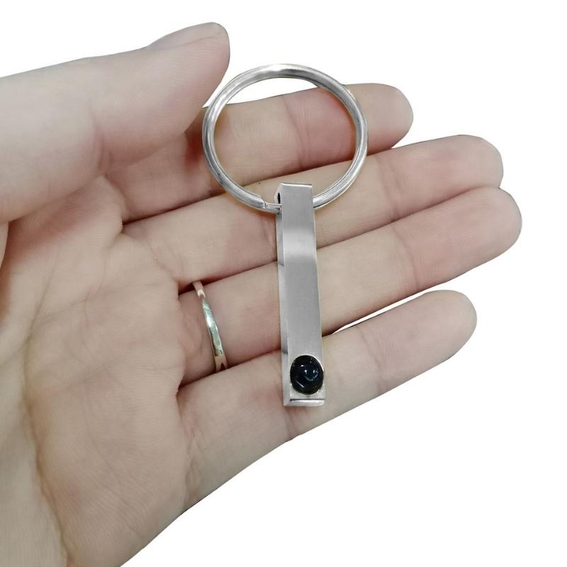 Custom Photo Projection Bar Key Ring - LaurelJewel