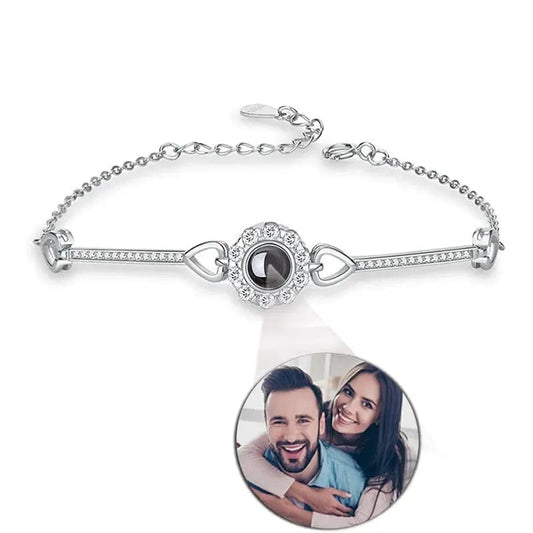 Custom Photo Projection Classic Flower Bracelet - LaurelJewel