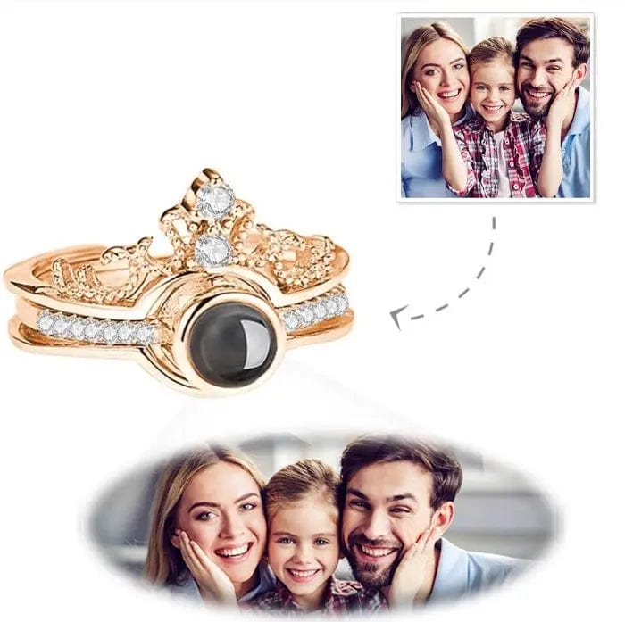 Custom Photo Projection Crown Ring - LaurelJewel