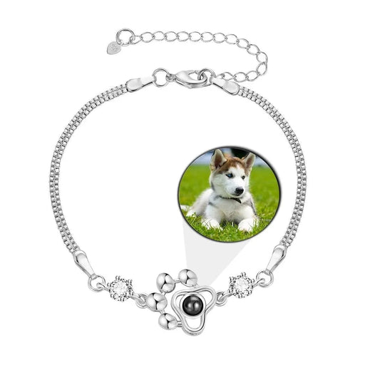 Custom Photo Projection Dog Paws Bracelet - LaurelJewel