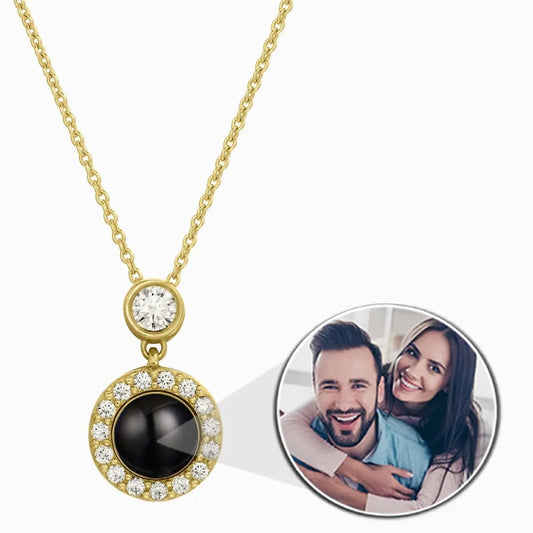 Custom Photo Projection Elegant Pendant Necklace - LaurelJewel