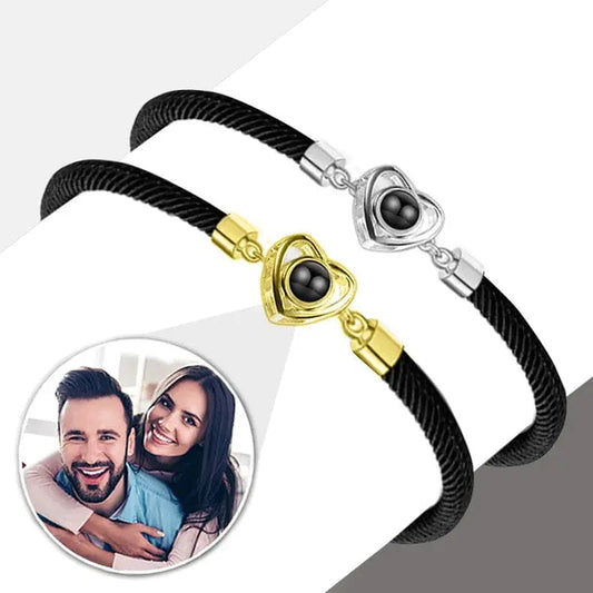 Custom Photo Projection Heart Bracelet - LaurelJewel