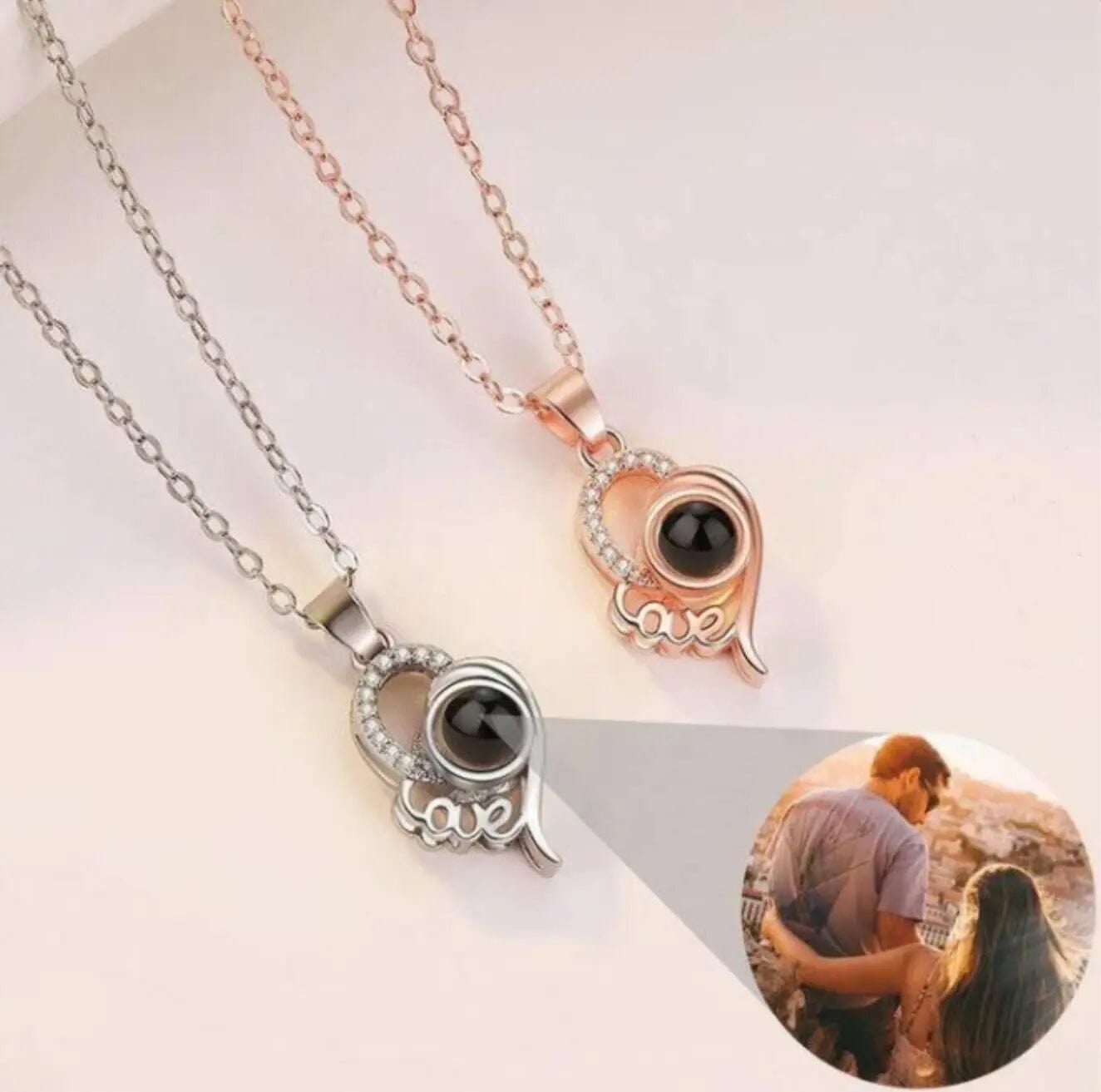 Custom Photo Projection Love Necklace - LaurelJewel