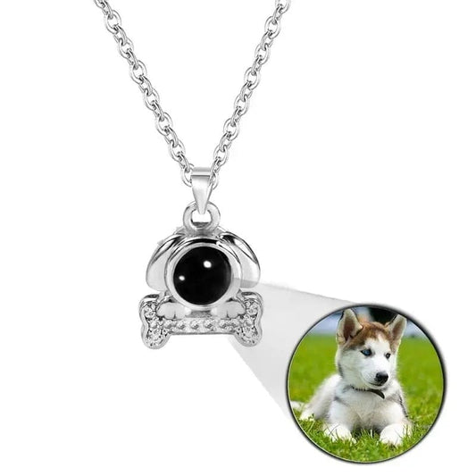 Custom Photo Projection Lovely Dog Bone Necklace - LaurelJewel