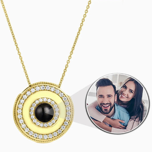 Custom Photo Projection Medallion Pendant Necklace - LaurelJewel