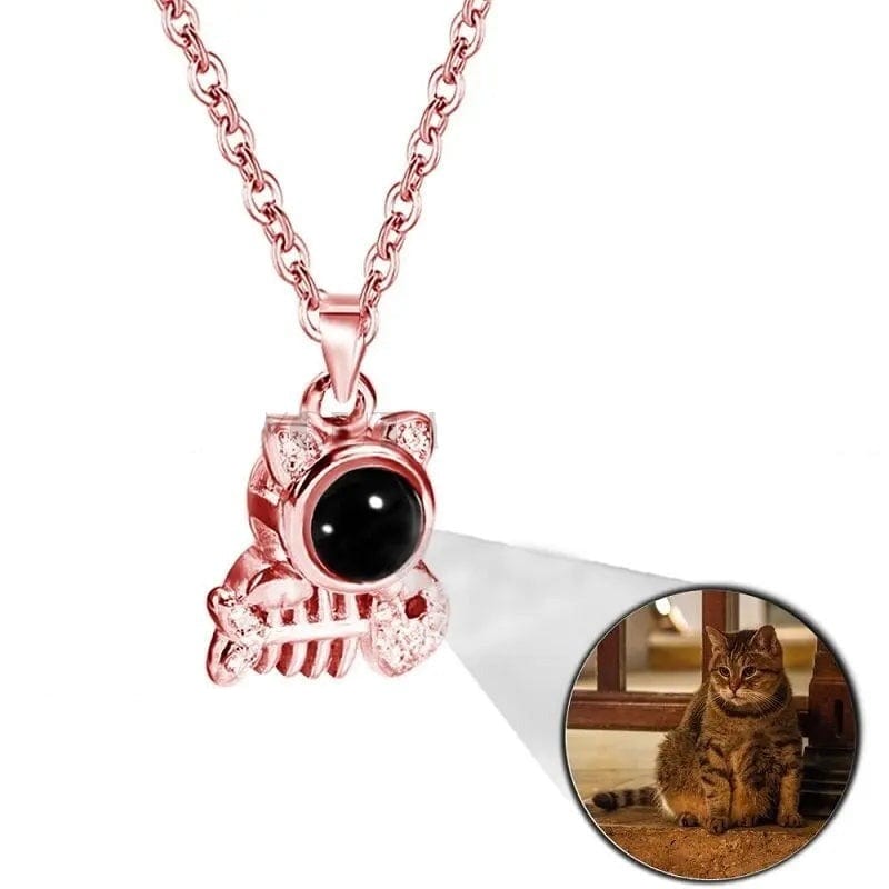 Custom Photo Projection Pet Fish-bone Shape Necklace - LaurelJewel