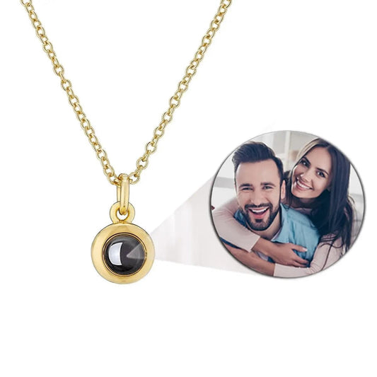 Custom Photo Projection Round Zircon Gem Necklace | Keychain - LaurelJewel