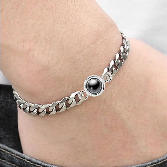 Custom Photo Projection Thick Chain Bracelet - LaurelJewel