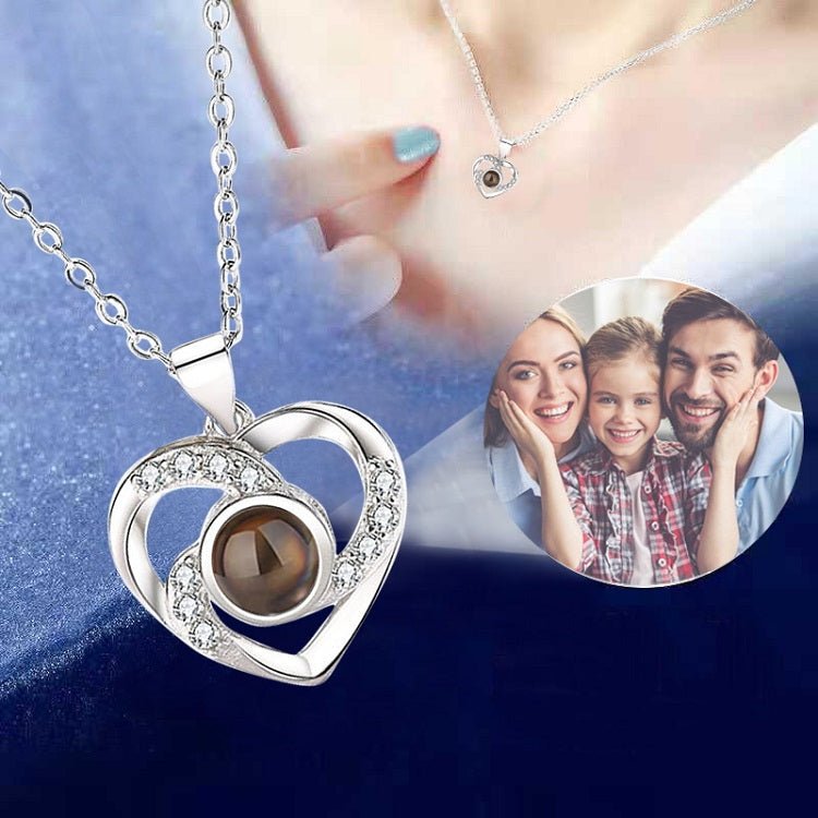 Custom Photo Projection Viking Heart Necklace - LaurelJewel