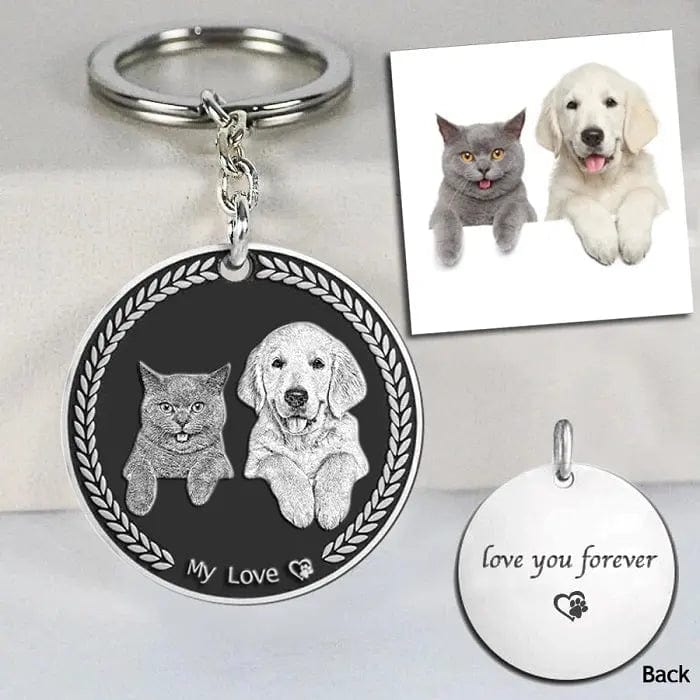 Engraved Necklace & Keyring - Add Your Photo - LaurelJewel