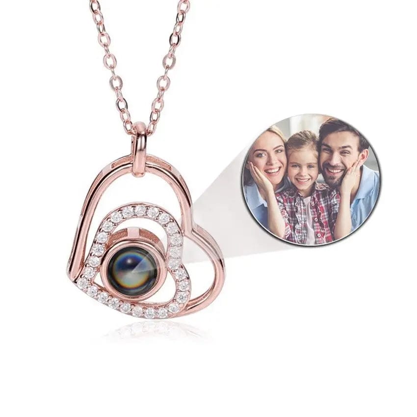 Triple Hearts Custom Projection Photo Necklace | Upload Your Hidden Photo - LaurelJewel